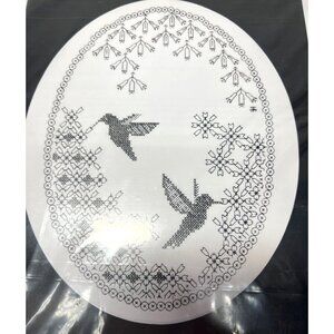 Berlin Embroidery Designs Hummingbird Haven Cross-Stitch Meets Blackwork Kit